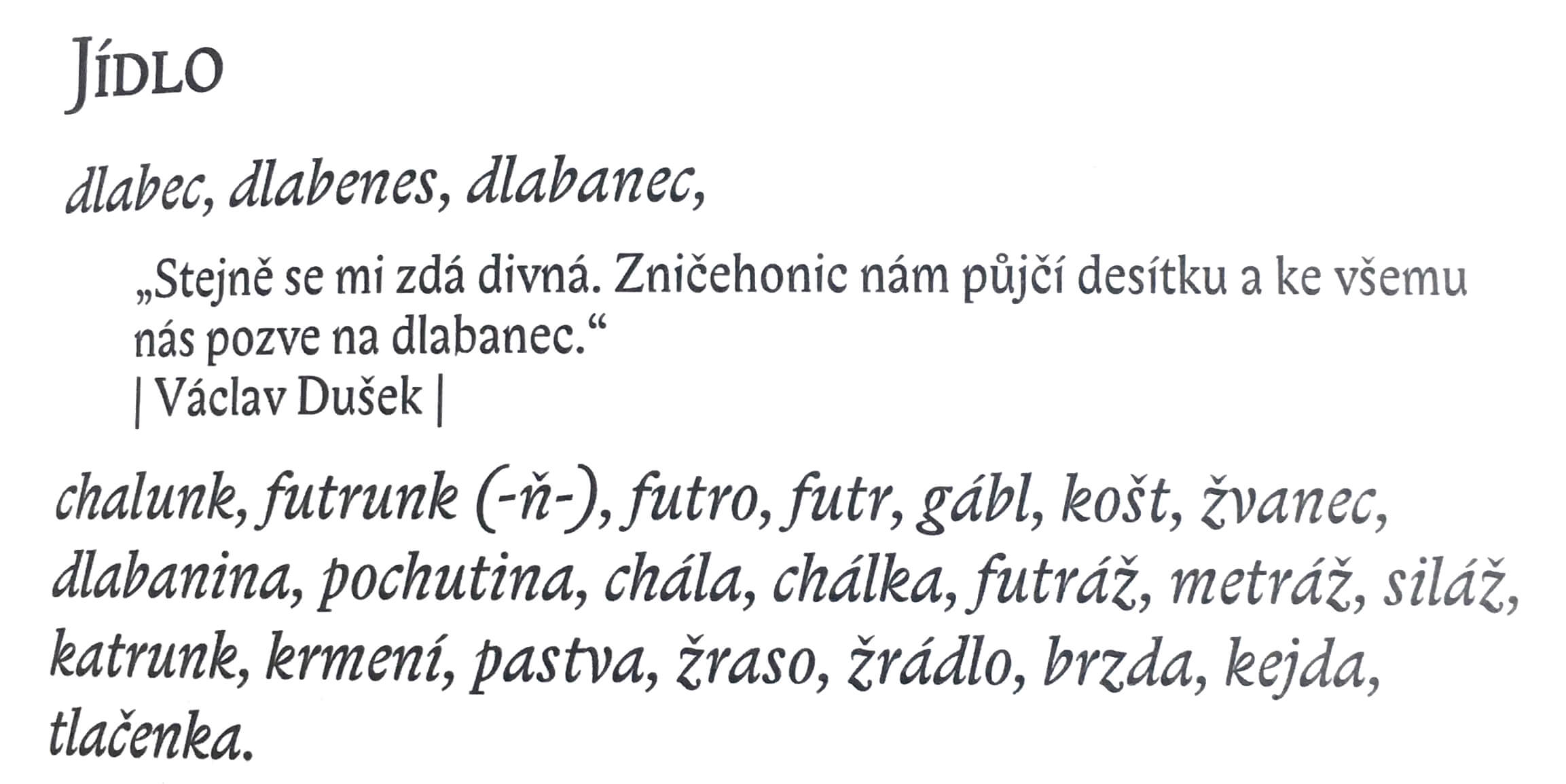 Ukázka se slovníku Šmírbuch jazyka českého
