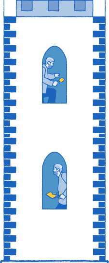 Roman Věžník, věž, schody
